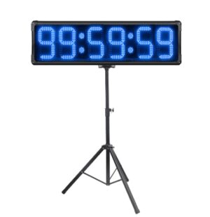 AZOOU 8-inch Double Sided Hours Minutes Seconds LED Race Timing Clock Support Countdown/up Timer Running Events Countdown/up with Tripod Blue Color