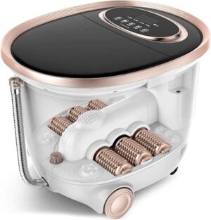 Whnlsryy Foot Spa Massager Basin – Heated Electric Foot Bath Tub with Automatic Massage Rollers & Temperature Control – Spa Treatment That Rejuvenates Tired Feet & Relieves Pain & Pressure