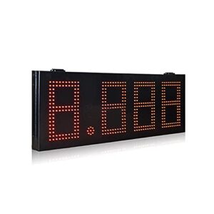 Jyuiipcz Gym Timer 10 Inch 3-bit 888 Red Outdoor LED Day Countdown Timer Outdoor Waterproof LED Dis-Play Logo with Stopwatch, Alarms, Countdown Timer & Temp (PCB Oil Price Plate 1)