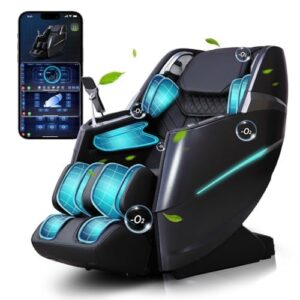 RelaxRelife Massage Chair Full Body, 4D Zero Gravity Massage Chairs, 20 Auto Modes, 11 Massage Technique, 40 Airbags Shiatsu Massage, APP Control with HiFi Bluetooth Speaker Black