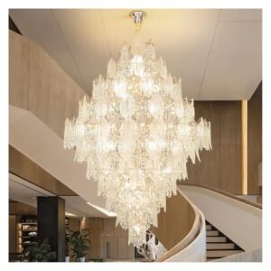 Oldsix Duplex Building Crystal Chandelier Staircase Light Lobby Villa Living Room Hollow Chandelier,Modern Lighting 1(Cool White 6000k,D120x180cm)