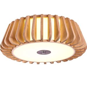 Pendant Lights Kitchen Island Round Wooden Ceiling Lamps - Bamboo Lights Fittings Handmade Natural atami Lampshade Pastoral Simple Bedroom Bedside Ceiling Chandelier,Hanging Light