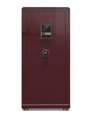 TIGERKING Extra Large Premium Home Safe – 12.28 Cuft Biometric Fingerprint Safes with Touchscreen Keypad and Backup Keys, Security Safe Box for Home Office Business, Retro Red