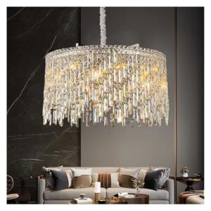 Oldsix Led Crystal Chandelier for Living Room Gold Chrome Design Hanging Lamp Luxury Home Decor Lighting Fixture Round Bedroom Lustre ﻿,Modern Lighting 1(Dia100cm)
