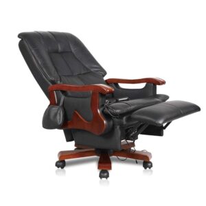 PZHANGZVH Boss Chair Office Desk Chair High-Back Leather Electric Reclining Executive Swivel Thick Padding and Design with Headrest and Lumbar Support for Home and Office Size:5375115cm Color