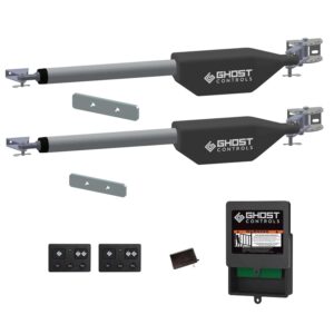 Ghost Controls Automatic Gate Opener Kit for Decorative Driveway Swing Gates with Gate Opener Remote - Solar Capable - PRO Series - Model LDM2K (2. LDM2K Kit)