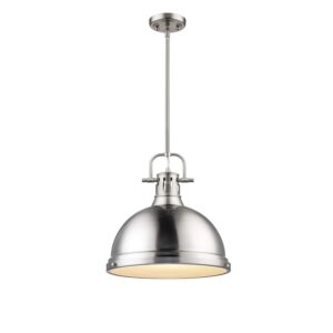 Golden Lighting 3604-L PW Duncan Pendant, 14.63" x 14", Pewter with Pewter Shade