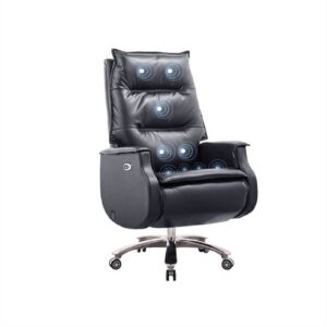 UWYTGF Office Chairs Electric Massage Managerial Chairs & Executive Chairs,Computer Gaming Chairs,Cowhide Swivel Chairs,Electric Telescopic-Footrest,Boss Chair