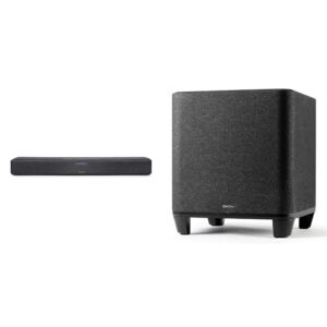 Denon Home Sound Bar 550 - Compact 3D Surround Sound, Dolby Atmos & DTS:X, Built-in HEOS, & Amazon Alexa Home Subwoofer with HEOS Built-in, Deep, Powerful Bass, & 8" Bass-Reflex Woofer