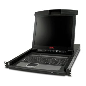 AMERICAN POWER CONVERSION 17 RACK CONSOLE INTEGRATED 8 PORT KVM Black TFT Active Matrix New