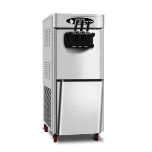 Dntum Icecream Maker Machine Ice Cream Machine Stainless Steel Automatic Cleaning Ice Cream Machine Mix Flavors,Silver