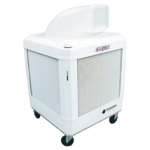 Schaefer WayCool Portable Oscillating Evaporative Cooler - High-Velocity Swamp Air Cooler for Camping, Garage, Room, Office, Livestock – Freestand Fan Upto 30°F, 2 wind speeds for Indoor and Outdoor