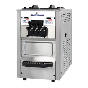 Spaceman 6235-C Two Flavor/Twist Air Cooled Gravity Countertop Soft Serve Ice Cream Machine (2) 12.7 Quart Hoppers