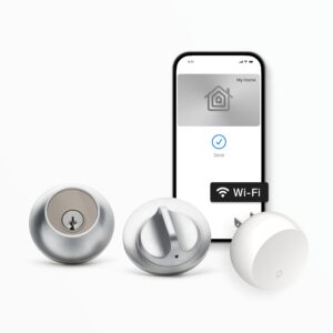 Level Lock+ WiFi Deadbolt Smart Lock - World's Smallest Smart Lock Plus Apple Home Key - Lock/Unlock Anywhere - Level App for iOS & Android - Works with Apple Home, Alexa, GoogleHome (Satin Chrome)