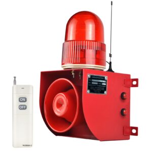 Y DIANS S Outdoor Alarm Siren Wireless Adjustable Volume and Tone Emergency Security Sirens with 120dB Horn 1.24mile Control Distance for Building Industry Warehouse AC110-120V SLA-01HY-2000