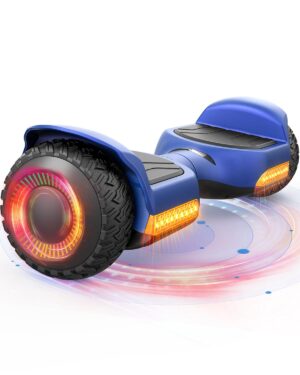 Gyroor Hoverboard New G13 All Terrain Hoverboard with LED Lights & 500W Motor, Self Balancing Off Road Hoverboards with Bluetooth for Kids ages 6-12 and Adults-Blue