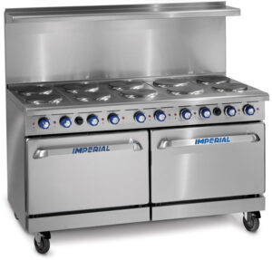 Imperial Commercial Restaurant Range 60" With 10 Elements Two 26" Standard Ovens Electric Model Ir-10-E