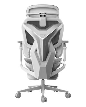 AutoFull G7 Ergonomic Office Chair, 3-Zone Dynamic Lumbar Support, 360° Armrests, CloudTech Mesh, 140° Recline, Footrest, Detachable Back Armor, Desk Chair for Office & Gaming, White