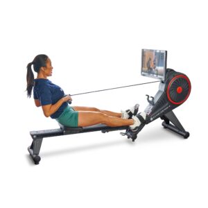 Echelon Row-S Smart Rower – Foldable Rowing Machine for Total Body Low-Impact Workout with 22 Inch HD Rotating Screen, Soundbar, Bluetooth Resistance + 30-Day App Membership Included