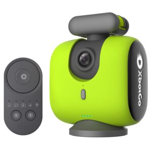 XbotGo Chameleon AI Auto Sports Action Camera - 4K 60FPS Soccer Camera and Basketball Tracking Camera for Team Sports, Live Streaming, No Subscription, Works with iOS & Android (Lemon Green)