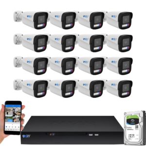GW Security 16 Channel 12MP NVR 4K 25FPS Two-Way Audio Security Camera System - 16 8MP Face Recognition NDAA & TAA Compliant Bullet Cameras, 10 Smart AI Functions, Pre-Installed 4TB Hard Drive