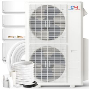Cooper & Hunter 48,000 BTU Quad 4 Zone 9000 12000 12000 24000 BTU Multi Zone Ductless Mini Split Air Conditioner Heat Pump Full Set with 25ft Installation Kits