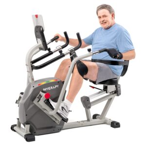 Inverapy by Innova RCT2025 Recumbent Cross Trainer with Swivel Seat & Leg Harness, White/Gray/Black