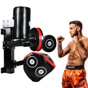 Generic Wall Heavy-Duty Punching Bags Multi-Point Sparring Speed Boxing Target Wall Human Battle Target, Practice Target Columns Rebound Shock Absorption Speed Bar（Red）, JR-0088-A2