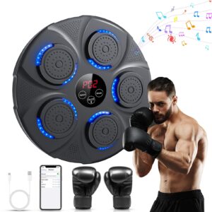 NVKHG Music Boxing Machine, 9 Modes and Speeds Boxing Machine, with Boxing Gloves, Portable Electronic Bluetooth Wall Boxing Machine for Adults & Children, Boxing Equipment for Home, Office, Gym
