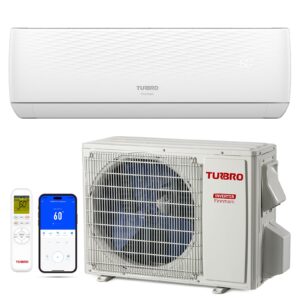 TURBRO 12,000 BTU Ductless Mini Split AC with Heat Pump, Inverter Compressor, 20 SEER2, 115V, R32 Refrigerant, Pre-charged Evaporator, WiFi-Enabled, Works with App, AHRI Certified, Finnmark Series