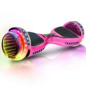 EMAXUSA, 6.5” Hoverboard for Kids Ages 6-12, Bluetooth Hover Board with Tunnel Light Style Wheels & Non-slip Footpads, UL2272 Safety Certified (Pink)