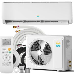 Rellytech Mini Split Ac Heating System - 12000BTU Air Conditioner Inverter Heating and Cooling, 115v 19 SEER2 Wall Mounted Ductless ac split units Cools Up to 750sq.ft, 24H Timer, Installation Kit