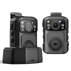 BOBLOV B4K5 4K Body Camera, 3400mAh IP68 Waterproof GPS Police 128GB Body Cams for 11Hrs(1080P Only) Video Record, Provide Charging Dock, Night Vision Video Camcorder for Personal, Guard Civilians