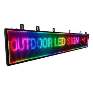 P10 Scrolling LED Sign WiFi Programmable LED Display, Outdoor IP65 Waterproof Digital Message Display Board, Customizable Neon Sign Open Signs for Business Advertising Store Restaurants 115"X14"