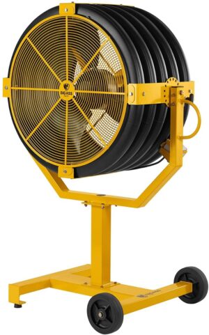 Big Ass Fans - Yellow Jacket, 30" Indoor/Outdoor Mobile Fan, Portable Base Included with 18 inch Pedestal, Onboard Variable Speed Control, Yellow and Black