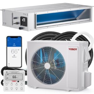 TOSOT 34,000 BTU Ducted Mini Split Air Conditioner, Concealed Ducted AC with Built-In Water Pump and Smart Wired Controller, 230V, Large Airflow for Light Commercial & Residential Use, Cosmo Series