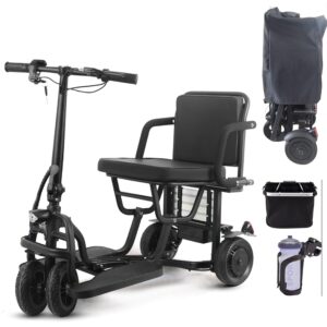 Mujocooker Airline Approved Mobility Scooter for 300lbs, 20 Miles Range, 9.3 mph,No Assembly Required, Light Weight Folding Mobility Scooters for Seniors Foldable Lightweight