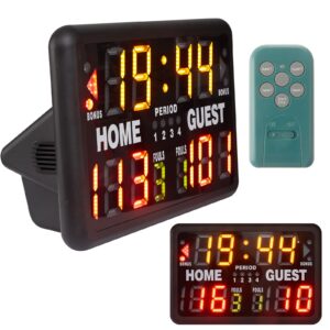 Suzile 24 x 16 Inch Electronic Basketball Scoreboard Tabletop Digital Scoreboard with Remote Portable Scoreboard Professional Scoreboard Clock Volleyball Scoreboard Score Keeper for Multisport