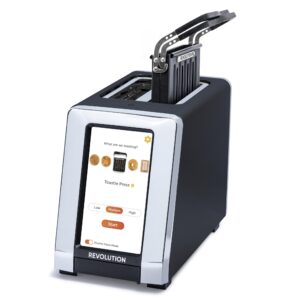 Revolution R180 Connect Smart Toaster Bundle with Toastie Press – Touchscreen, 2-Slice Wide Slot, InstaGLO Tech – Toast Bread, Bagels, Waffles, Muffins, Tortillas, Pastries – Black