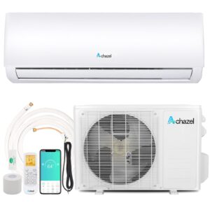 ACHAZEL 18,000 BTU 19 SEER2 Wifi Enabled Mini Split Air Conditioner & Heater, 230V Energy Saving Wall Mounted Inverter Ductless AC Unit Cools up to 1,250 Sq. Ft, Heat Pump & Installation Kit