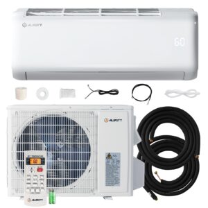 Allbot Mini Split Air Conditioner Heat Pump, 9100 BTU 20.5 SEER2 115V, Remote Control for Rooms up to 450 Sq.Ft, Wall Ac Unit with 14.8ft Installation Kit, White