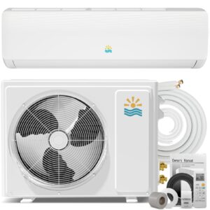 Oylus Mini Split Ac/Heating System - 18000 BTU Wall Mounted Mini Split Air Conditioner with Heat Pump, 19 SEER2 230V Energy Efficient Ductless Ac Unit Up to 1250 Sq (18000BTU, 19 SEER2)