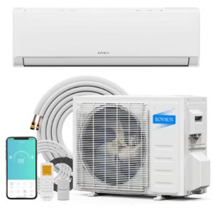 ROVSUN 18000 BTU Wifi Enabled Mini Split Air Conditioner & Heater with Inverter, 21 SEER2 Energy Saving 230V Ductless Split AC Unit with Pre-Charged Condenser, Heat Pump & Installation Kit
