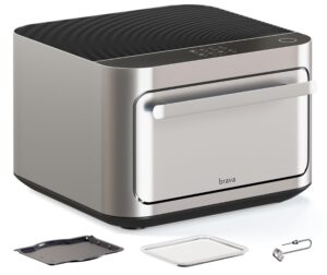 Brava Oven Starter Set: 10-in-1 Touchscreen Countertop Smart Oven, Air Fryer, 6-Slice Toaster, Slow Cooker, Reheater, Dehydrator, Rice Cooker, Auto-Shut Off, 1800W, Stainless Steel Kitchen Appliance