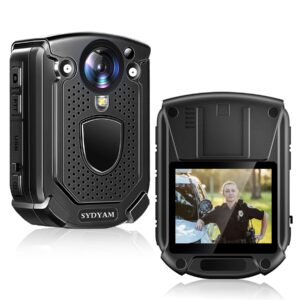 SYDYAM-F1 512GB 4K Body Camera 10-12Hrs Video Record IP68 Waterproof Body Camera with Audio and Video Recording, H.265 Video Code BodyCam for Police Meeting Security Guard Daily Patrol