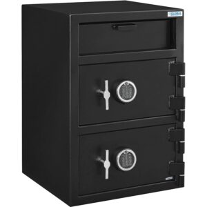 Global Industrial B-Rate Depository Safe Front Loading, Digital Lock, Two Doors, 20"W x 20"D x 30"H
