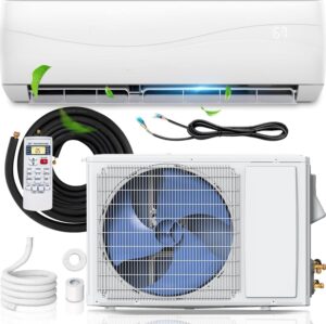 GLACER 18000BTU Mini AC Split-System, 19 SEER2 Ductless Air Conditioner w/Pre-Charged Condenser, White (18000BTU, 220V, 19 SEER2)