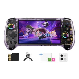 Doriteney RG557 Handheld Video Game Console Android 14 Gaming Console RG557 5.48" AMOLED HD Screen 256GB Game Card Game Player RG557 Support RGB Lighting 5500mAh Battery RG557 Purple