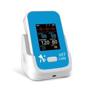 Pepultech Veterinary Blood Pressure Monitor for Dog,Wireless Rechargeable 6 Parameters Animal Vital Signs Monitor,Accurate Bluetooth Veterinary Pulse Oximeter with Free APP for Family Clinic Use