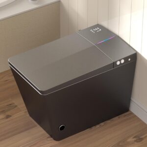 WinZo Smart Bidet Toilet with Built-in Tank, ADA Comfort Height One-Piece Toilet with Warm Water Bidet, Foot Kick Flush, Modern Elongated Smart Toilet with Bidet Built In, Heated Seat & Auto Drying